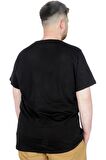 Mode XL Büyük Beden T-Shirt Bis Yaka Paradise 22199 Siyah