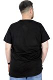 Mode XL Büyük Beden T-Shirt Bisiklet Yaka Delete 22169 Siyah