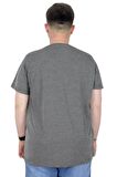 Mode XL Büyük Beden T-Shirt Bis Yaka Chase 22193 Antramelanj