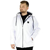  Mode Xl Büyük Beden Erkek Kapüşonlu Mont Waterproof Softshell 21235 Beyaz
