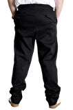 Mode XL Büyük Beden Pantolon Gabardin Kargo Düz Paça Jogger Doğa 21928 Siyah