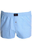 Mode XL Büyük Beden Erkek Boxer Desenli Poplin 6348 Buz Mavi