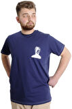 Mode XL Büyük Beden Erkek T-shirt FINGERMARK 23201 İndigo