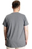 Mode XL Büyük Beden Erkek T-Shirt Bis Yaka Symphony 23202 Antramelanj
