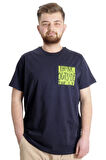Mode XL Büyük Beden Erkek T-shirt OUTSIDE 23106 Lacivert