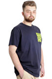 Mode XL Büyük Beden Erkek T-shirt OUTSIDE 23106 Lacivert