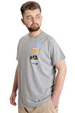 Mode XL Büyük Beden Erkek T-shirt UNIQUE 23111 Grimelanj