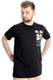 Mode XL Büyük Beden Erkek T-shirt NEW YORK 23113 Siyah