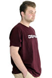 Mode XL Büyük Beden Erkek T-shirt DENIM 23115 Mürdüm