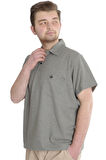 Mode XL Büyük Beden Erkek T-shirt Polo Cepli Golf WAFFLE 23320 Haki