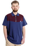 Mode XL Büyük Beden Erkek T-shirt Polo FRAGMENTED 23325 İndigo