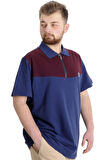 Mode XL Büyük Beden Erkek T-shirt Polo FRAGMENTED 23325 İndigo