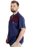 Mode XL Büyük Beden Erkek T-shirt Polo FRAGMENTED 23325 İndigo