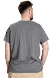 Mode XL Büyük Beden Erkek T-shirt CHNGYRMD 23123 Antramelanj