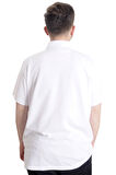 Mode XL Büyük Beden Erkek T-shirt Polo CHOOSE YOUR MODE 23321 Beyaz
