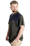 Mode XL Büyük Beden Erkek T-shirt Polo FRAGMENTED 23325 Haki