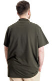 Mode XL Büyük Beden Erkek T-shirt Polo FRAGMENTED 23325 Haki