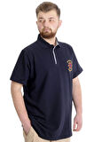 Mode XL Büyük Beden Erkek T-shirt Polo ADVENTURE 23323 Lacivert