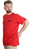 Mode XL Büyük Beden Erkek T-shirt WORLDWIDE 23126 Kırmızı