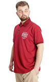 Mode XL Büyük Beden Erkek T-shirt Polo INDUSTRY 23316 Bordo