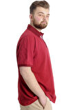 Mode XL Büyük Beden Erkek T-shirt Polo PORT SHIELD 23317 Bordo