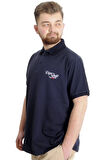 Mode XL Büyük Beden Erkek T-shirt Polo PORT SHIELD 23317 Lacivert