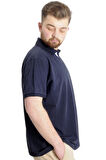 Mode XL Büyük Beden Erkek T-shirt Polo PORT SHIELD 23317 Lacivert