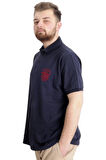 Mode XL Büyük Beden Erkek T-shirt Polo OCEAN JOURNEY 23319 Lacivert