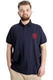 Mode XL Büyük Beden Erkek T-shirt Polo OCEAN JOURNEY 23319 Lacivert