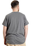 Mode XL Büyük Beden Erkek V Yaka T-shirt MUSTANG 23034 Antramelanj