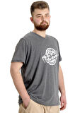 Mode XL Büyük Beden Erkek V Yaka T-shirt MUSTANG 23034 Antramelanj