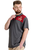 Mode XL Büyük Beden Erkek T-shirt Polo MILITARE 23327 Antramelanj