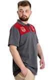 Mode XL Büyük Beden Erkek T-shirt Polo MILITARE 23327 Antramelanj