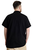 Mode XL Büyük Beden Erkek T-shirt Polo MILITARE 23327 Siyah