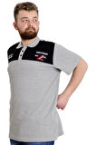 Mode XL Büyük Beden Erkek T-shirt Polo CHNGYRMD 23328 Grimelanj