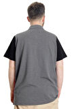 Mode XL Büyük Beden Erkek T-shirt Polo CLUB 23326 Antramelanj