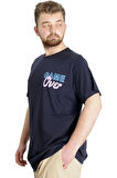 Mode XL Büyük Beden Erkek T-shirt GAME OVER 23130 Lacivert