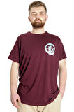 Mode XL Büyük Beden Erkek T-shirt FOREVER 23138 Mürdüm