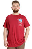 Mode XL Büyük Beden Erkek T-shirt ESTABLISMENT 23139 Bordo