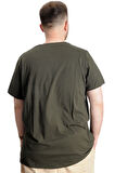 Mode XL Büyük Beden Erkek T-Shirt Bis Yaka Authentic 23140 Haki