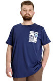 Mode XL Büyük Beden Erkek T-shirt AUTHENTIC 23140 İndigo