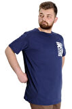 Mode XL Büyük Beden Erkek T-shirt AUTHENTIC 23140 İndigo