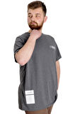 Mode XL Büyük Beden Erkek T-shirt TELEPATHIC 23132 Antramelanj