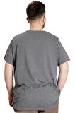 Mode XL Büyük Beden Erkek T-shirt TELEPATHIC 23132 Antramelanj
