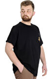 Mode XL Büyük Beden Erkek T-shirt BEST SCORE 23134 Siyah
