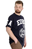 Mode XL Büyük Beden Erkek T-shirt GEORGIA 23136 Lacivert