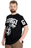 Mode XL Büyük Beden Erkek T-shirt GEORGIA 23136 Siyah