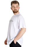 Mode XL Büyük Beden Erkek T-shirt TOUCH 23158 Beyaz