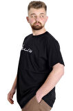 Mode XL Büyük Beden Erkek T-shirt MUHAMMED ALI 23160 Siyah