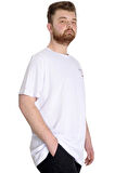 Mode XL Büyük Beden Erkek T-shirt CULTURE 23146 Beyaz
